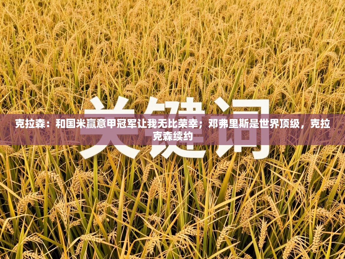 克拉森：和国米赢意甲冠军让我无比荣幸；邓弗里斯是世界顶级，克拉克森续约  第1张